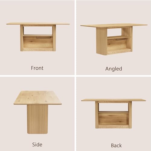 Rectangular dining table in a kitchen setting