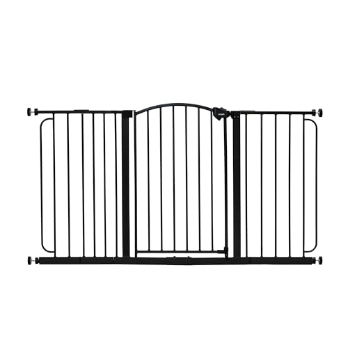 Black Regalo safety gate in a doorway