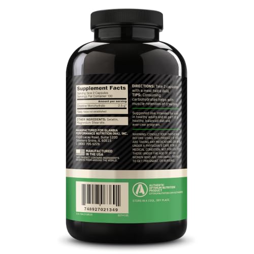Optimum Nutrition Creatine side view