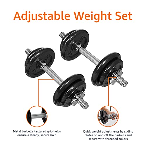 Basics dumbbell set organized in storage case