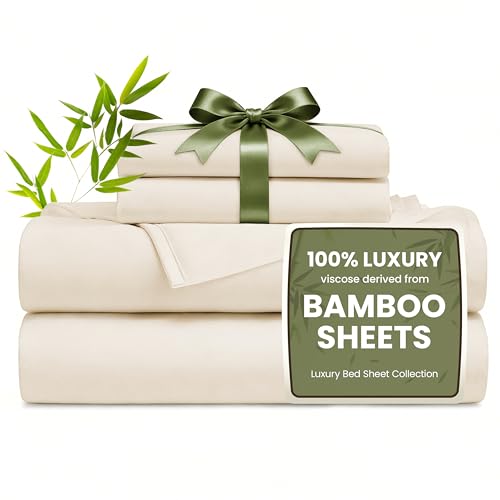 Love's cabin 4 Piece Queen Bamboo Sheet Set folded