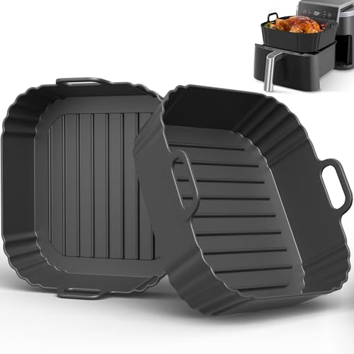 PINTAUR Square Silicone Air Fryer Liners 2 Pack