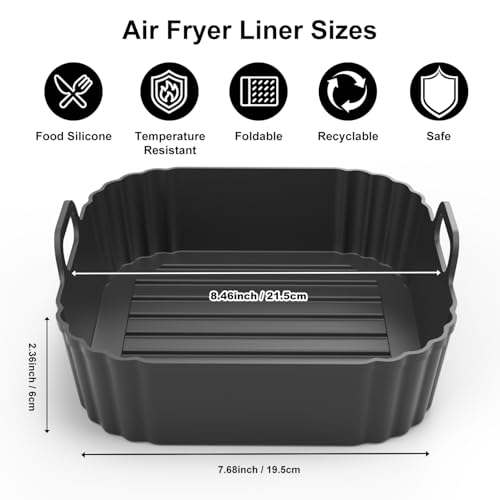 Top view of black square silicone liner