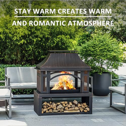 Outdoor chimney fireplace showing smoke ventilation