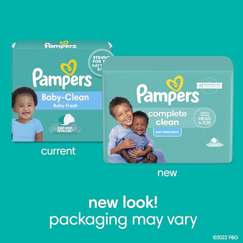 Pampers baby wipes packaging side detail