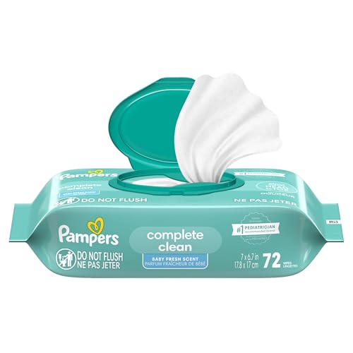 Stacked Pampers wipes packaging