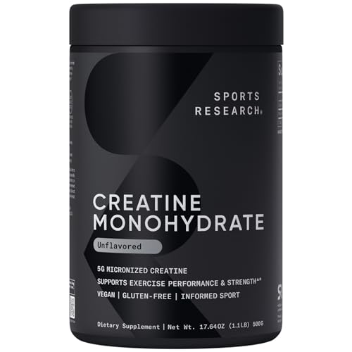 Sports Research Creatine Monohydrate Powder 5g front view