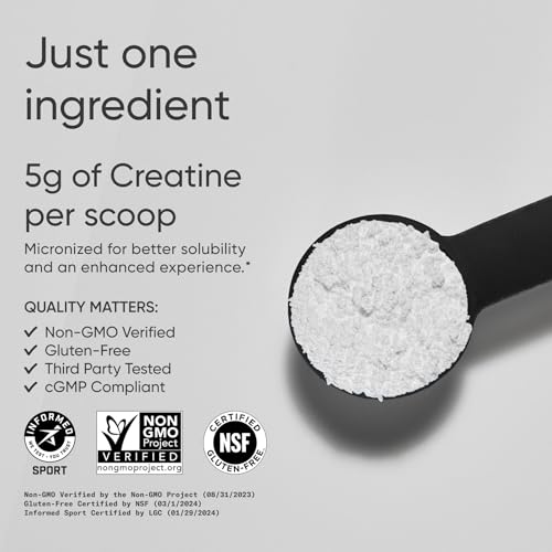 Sports Research Creatine Monohydrate Powder supplement facts label