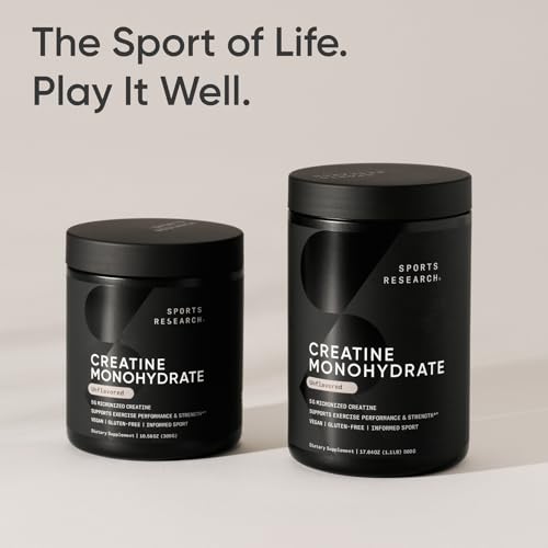 Sports Research Creatine Monohydrate Powder in use with shaker bottle
