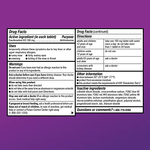 Side view of the 150 count allergy relief bottle