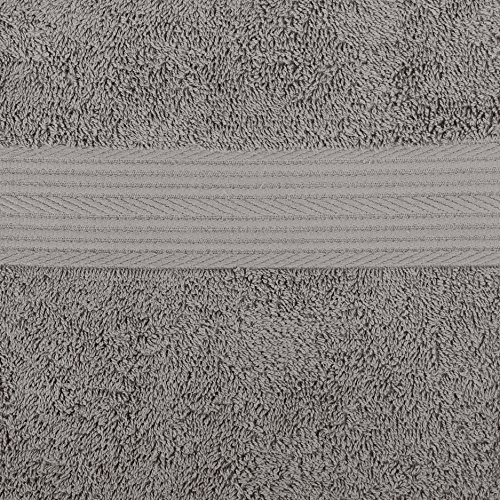 Textured fabric detail of gray towel set