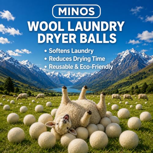 Minos wool dryer balls inside dryer