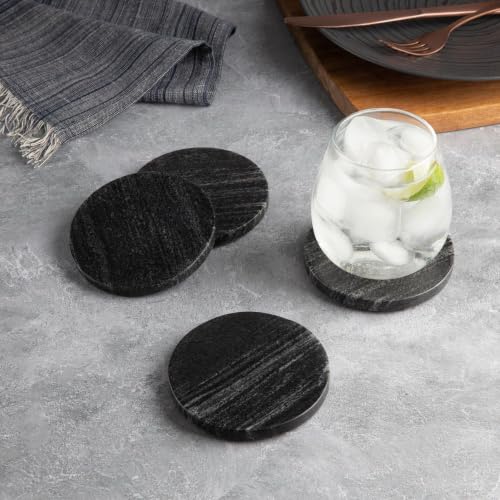Top view of Thirstystone dark marble coasters
