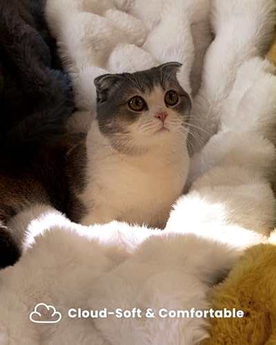 Soft faux fur side of blunique throw