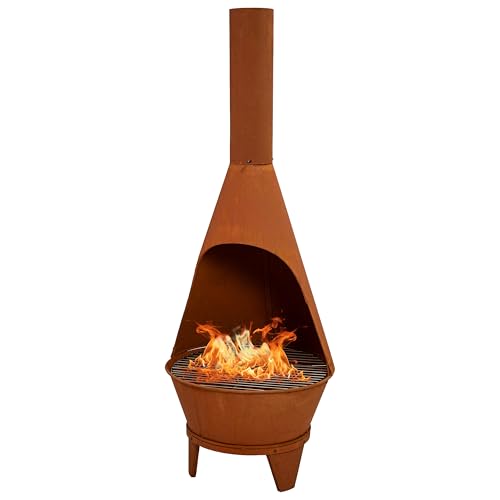 Sunnydaze 58-inch rustic steel chiminea