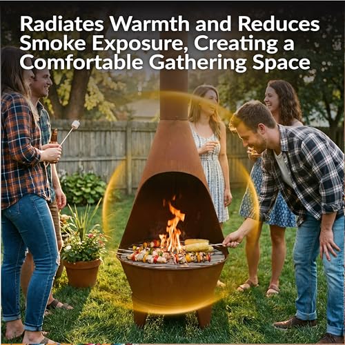 Side profile of the wood-burning chiminea