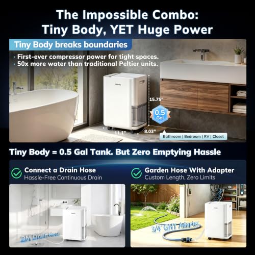 Compact ivory AEOCKY dehumidifier profile