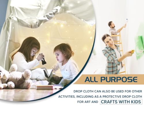 Drop cloth being used for DIY painting