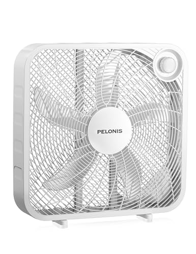 PELONIS 20-inch white box fan front view