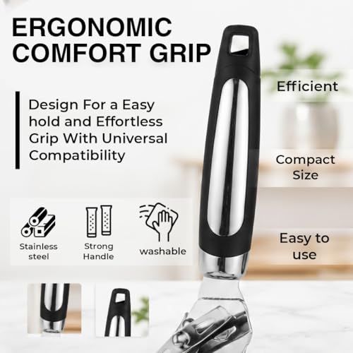 LAXINO stainless steel can opener in hand