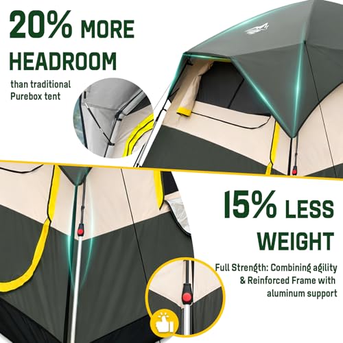 Purebox green cabin tent side profile