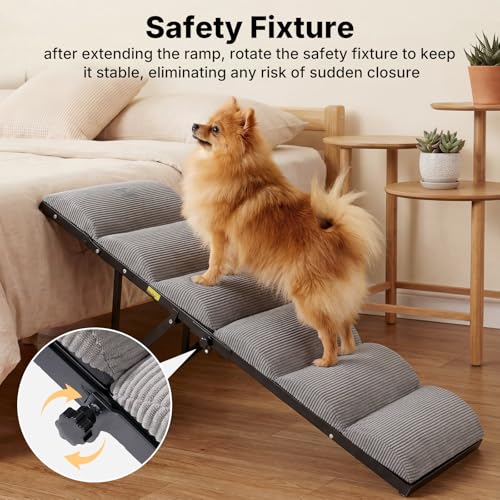 Side view of adjustable dog ramp