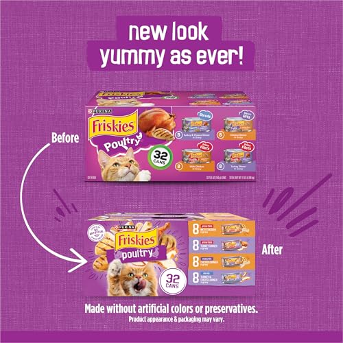 Friskies wet cat food poultry cans