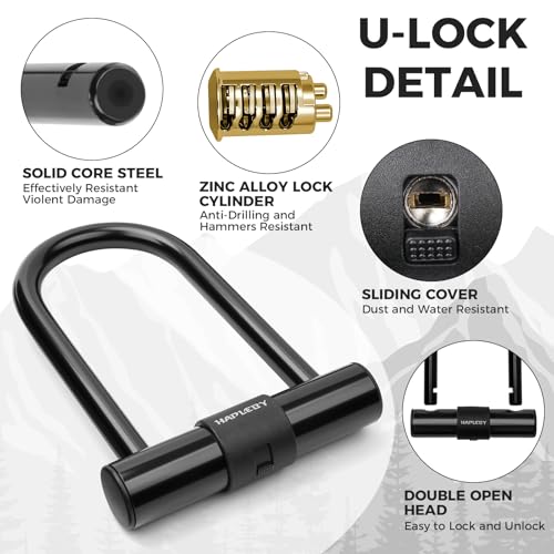 Solid steel U-lock shackle detail