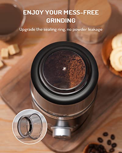Side profile of black coffee grinder