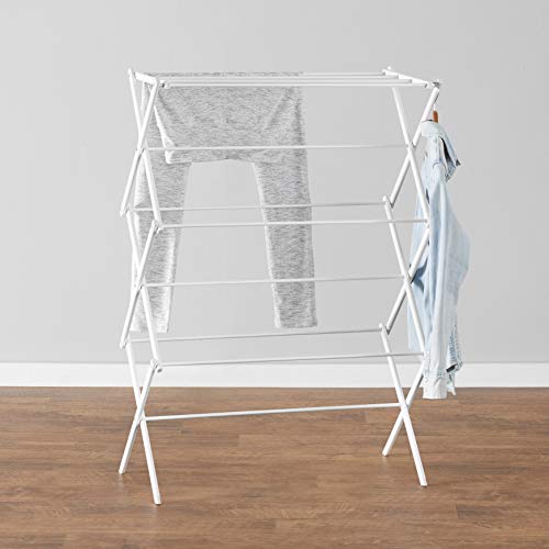 Basics drying rack in a home laundry setting