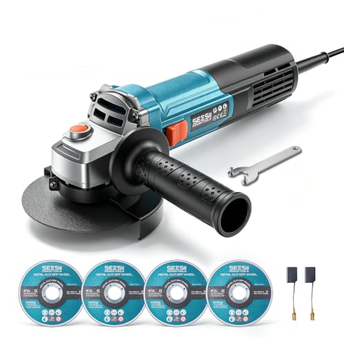Seesii 1200W Angle Grinder side profile