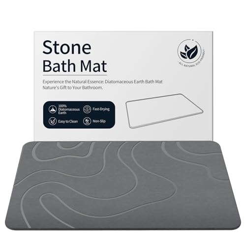 ZIKIBL stone bath mat in grey