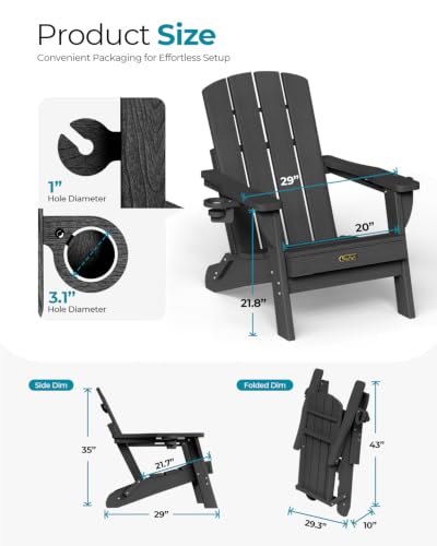 SUUNYN folding Adirondack chair in folded position