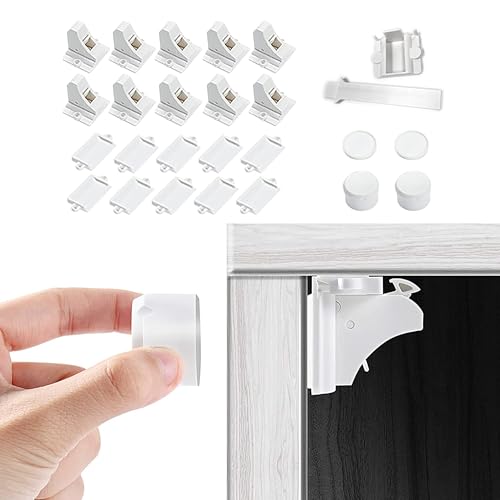 white magnetic child safety locks