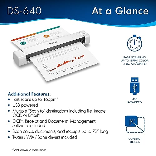 Brother DS-640 scanner profile view