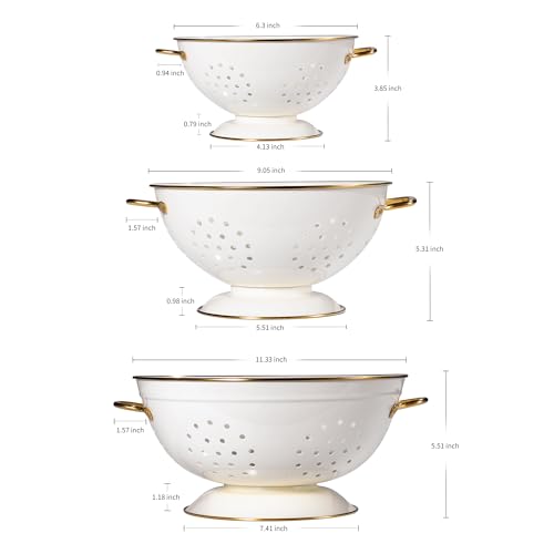 Three piece kitchen strainer nest display