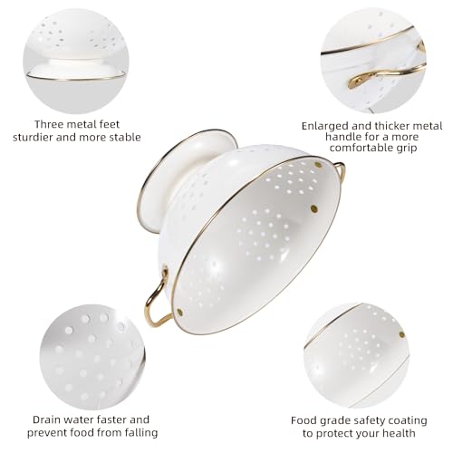 BeFare 5Qt cream colander side view
