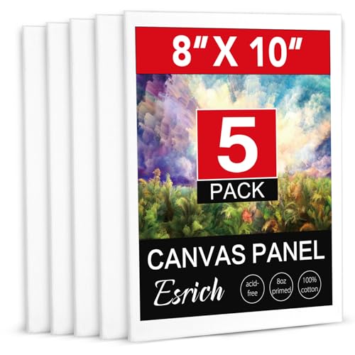 Five pack ESRICH 8x10 inch canvas boards