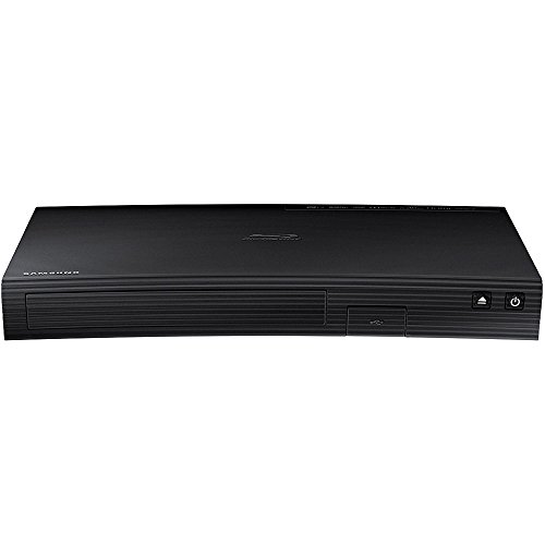 Front view of Samsung BD-J5700 black Blu-ray player