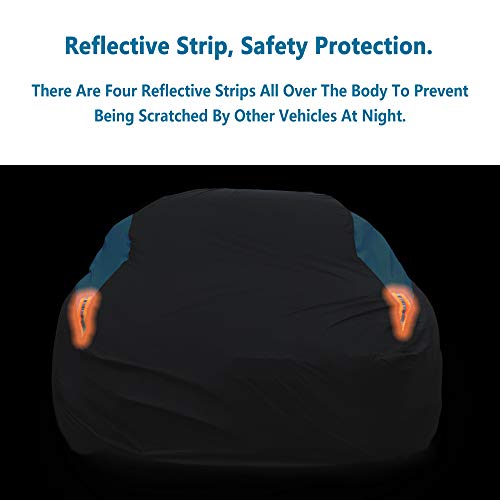 Universal sedan cover on vehicle
