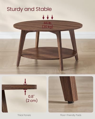VASAGLE Round Coffee Table durable construction