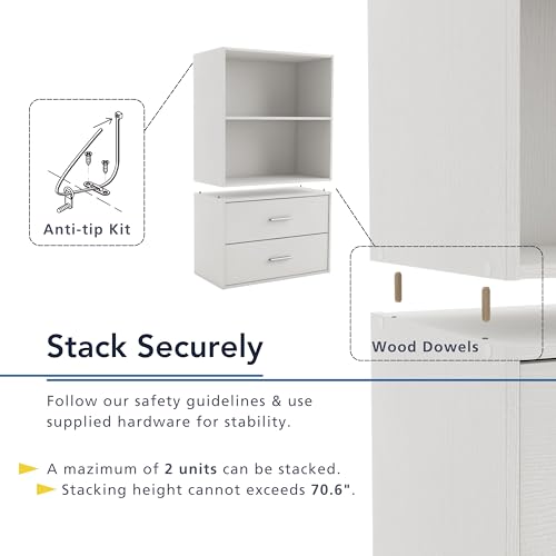 Stackable configuration of Apexa storage unit