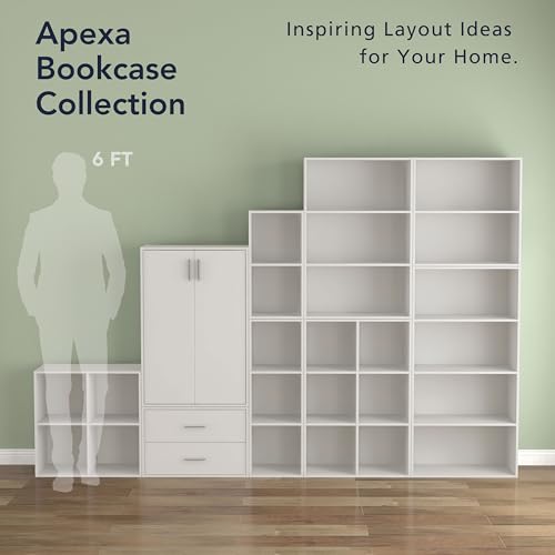 Apexa 6-cube shelf displaying books and decor