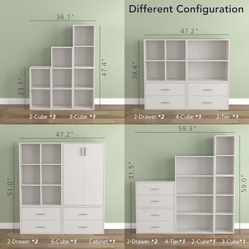 Side profile of the HOMES: INSIDE + OUT white storage unit