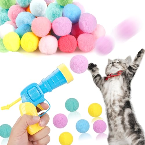 MeoHui 31Pcs Cat Ball Toy Launcher Gun set