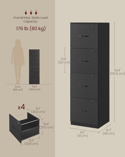 VASAGLE cabinet for A4 and letter files