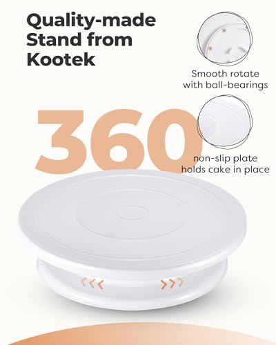 Side profile of Kootek revolving cake stand