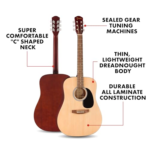 Fender FA-25 natural finish wood grain