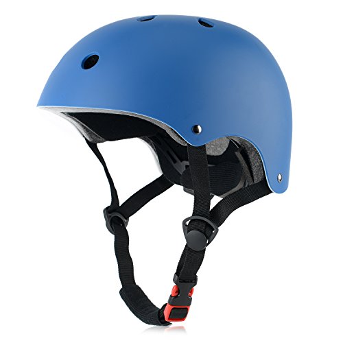 OUWOER Kids Bike Helmet Blue Small front view