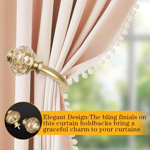 Close up of crystal curtain finial